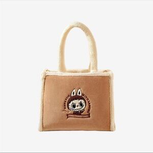 NWT Labubu Plush Brown and Cream Tote Bag